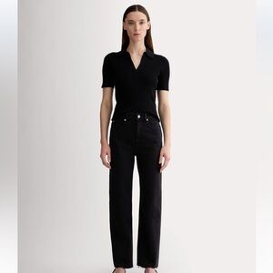 Everlane Black Straight Leg Jeans High-Rise